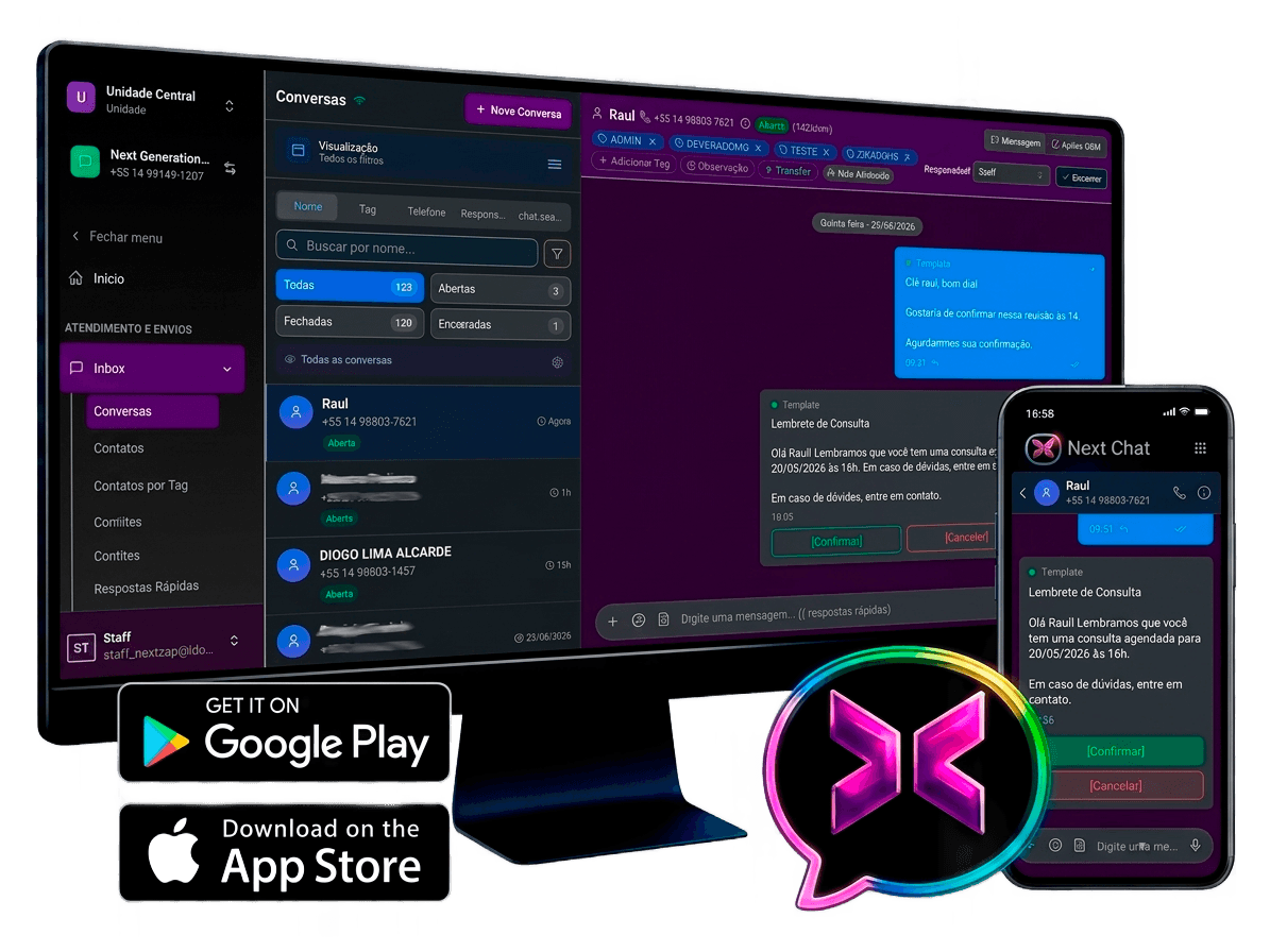 Next Chat — plataforma desktop e aplicativo mobile